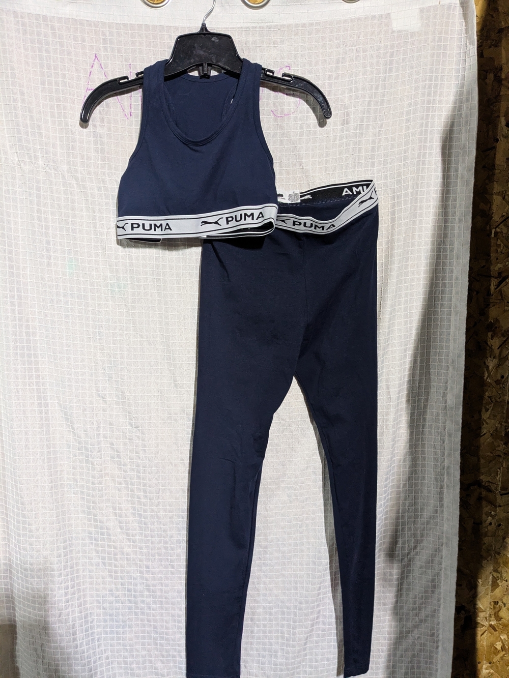 Puma Navy Blue Girls Tank Top & Leggings Set